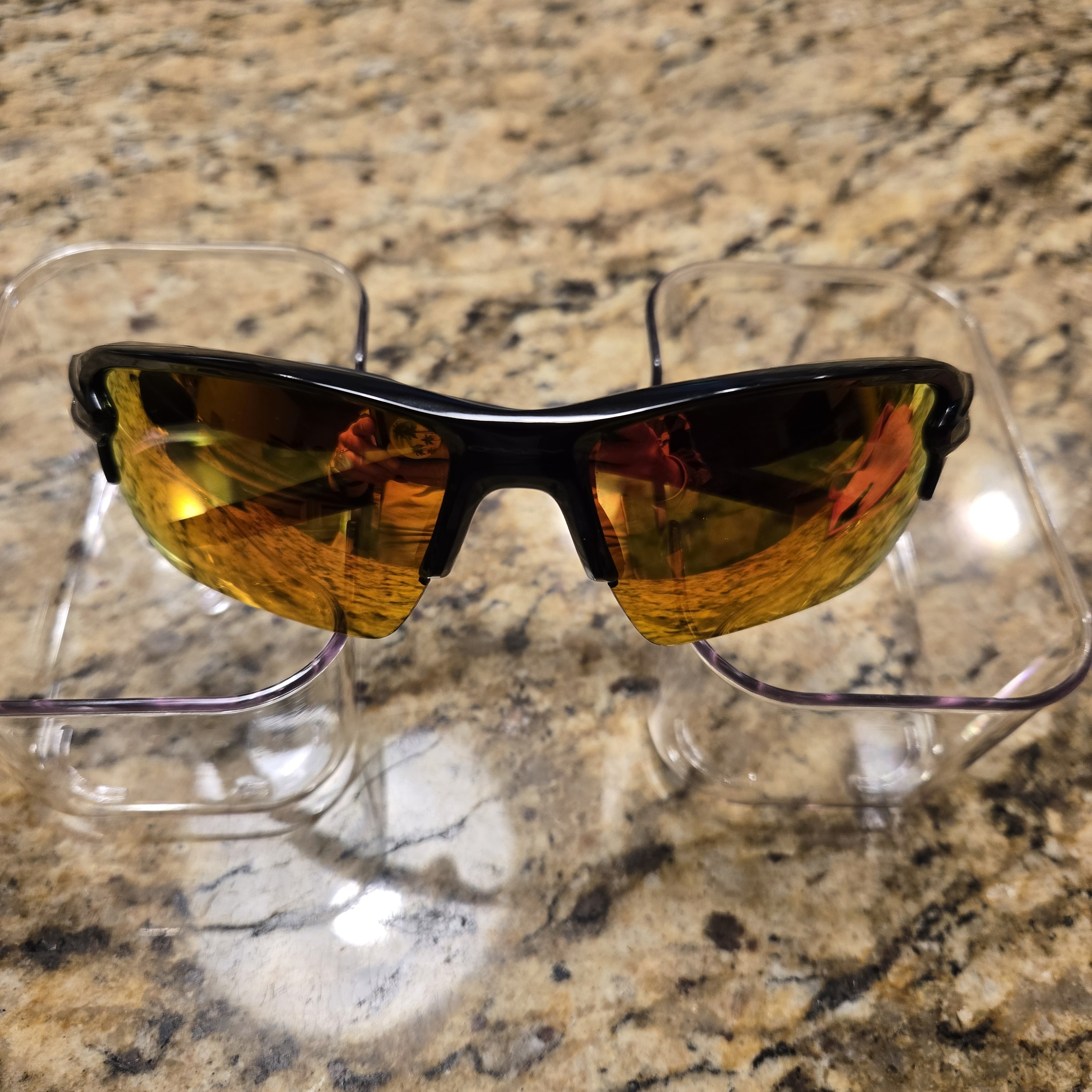 Oakley Flak 2.0 Scales Black Gold Polarized Galaxy Ruby Lens Sunglasses Euc